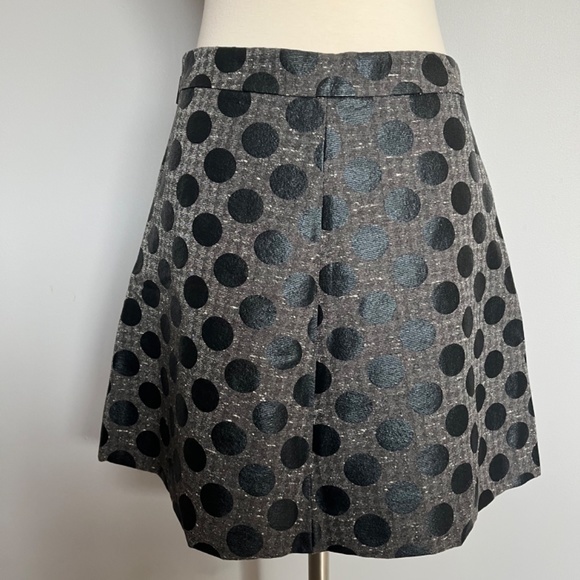 Armani Exchange Tweed A-line Coated Wool Blend Polka dot Pleated Gray Skirt - Picture 6 of 13